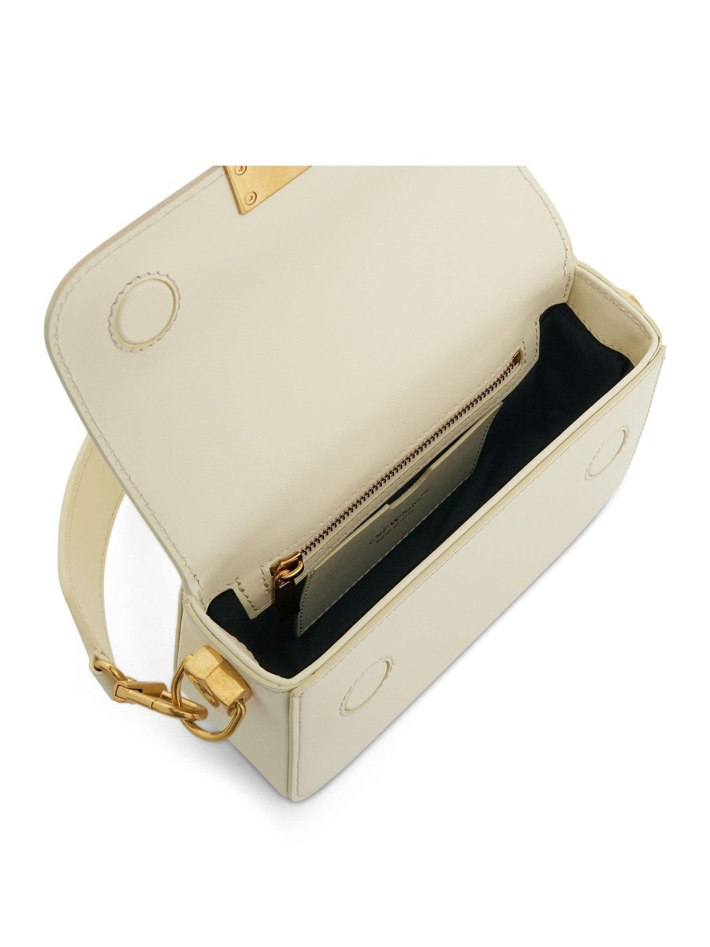 Plain Binder Shoulder Bag in Beige
