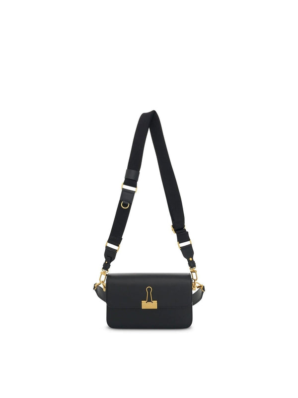 Plain Medium Binder Shoulder Bag in Black