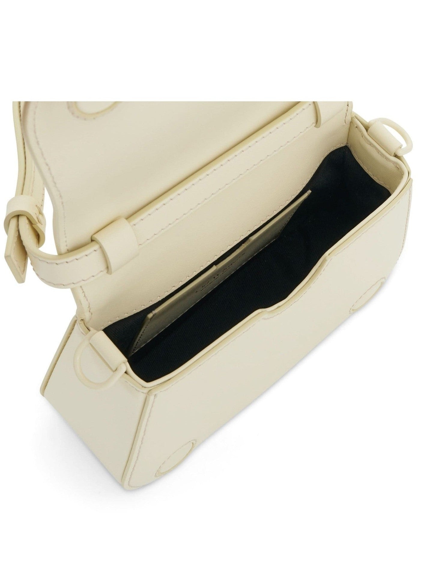 Skeleton Binder Crossbody Bag in Beige