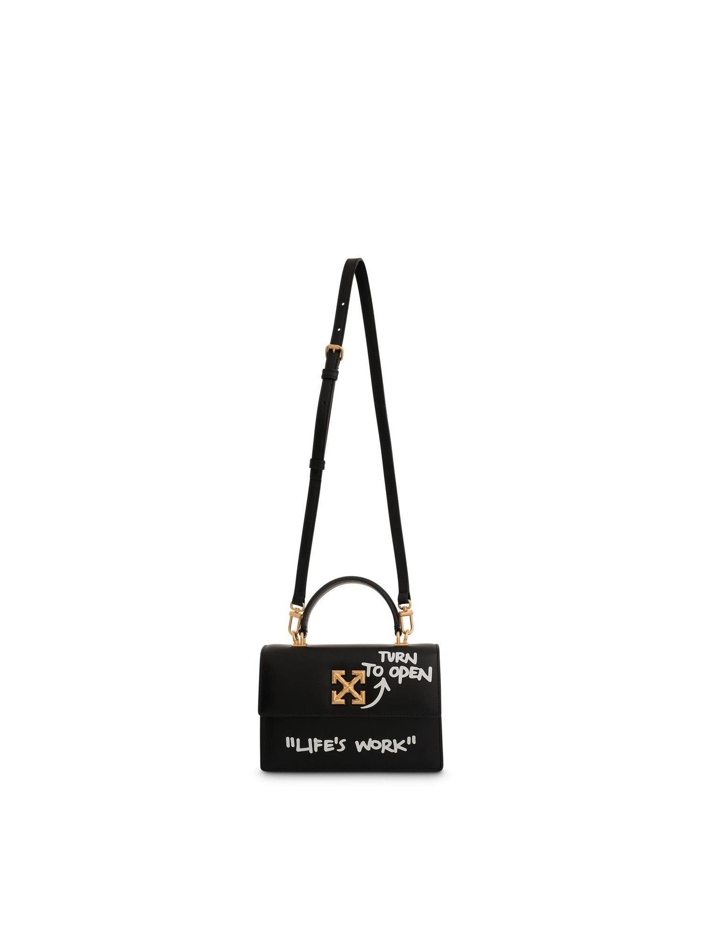 Jitney 1.4 Top Handle Quote Bag in Black/White