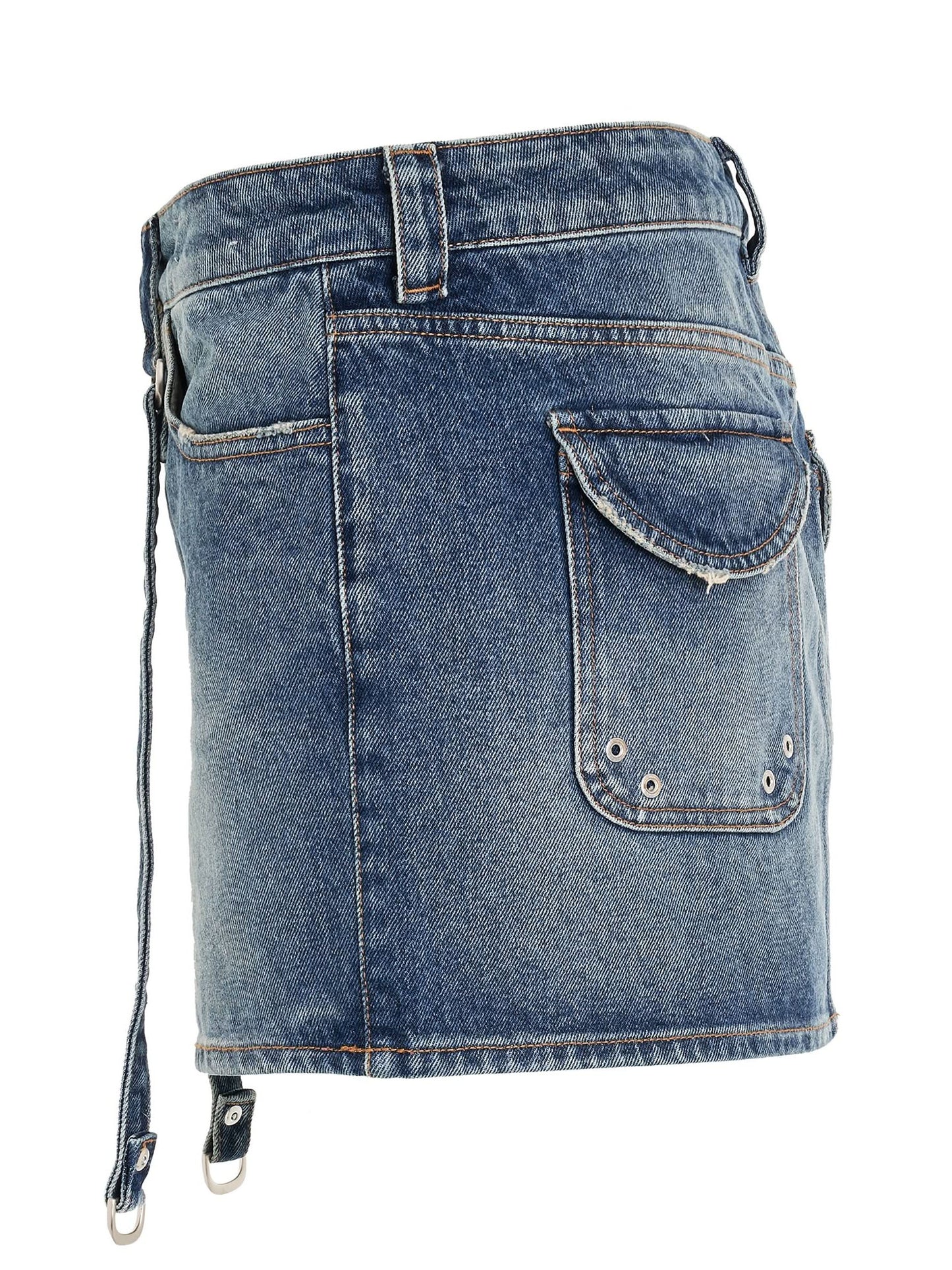 Cargo Mini Skirt in Blue