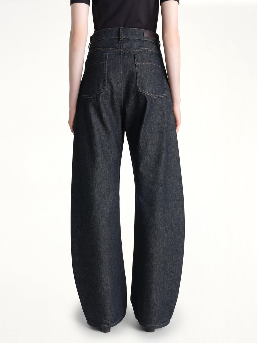 High Waisted Curved Pants in Slate