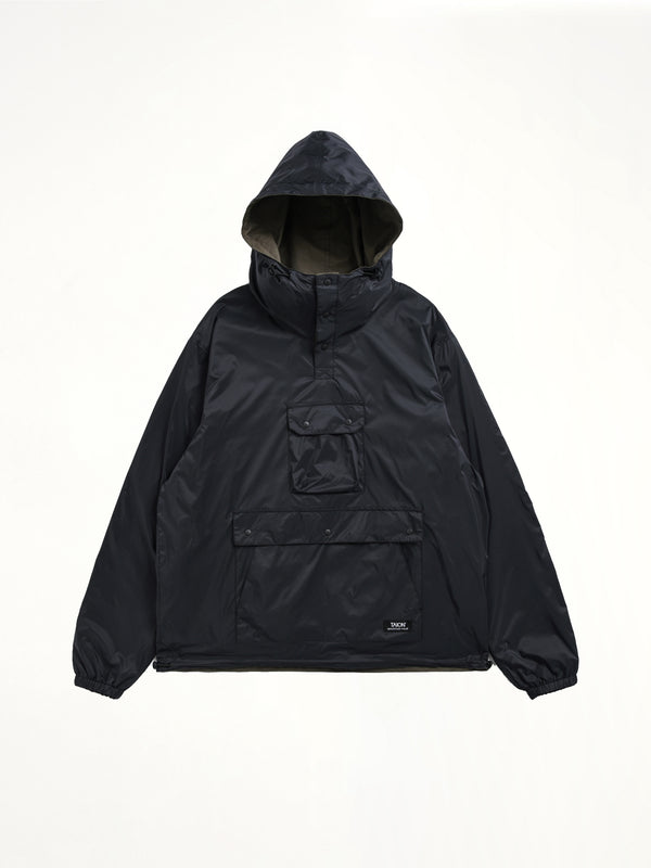 Non Down Mountain Reversible Anorak in Black/Dark Olive