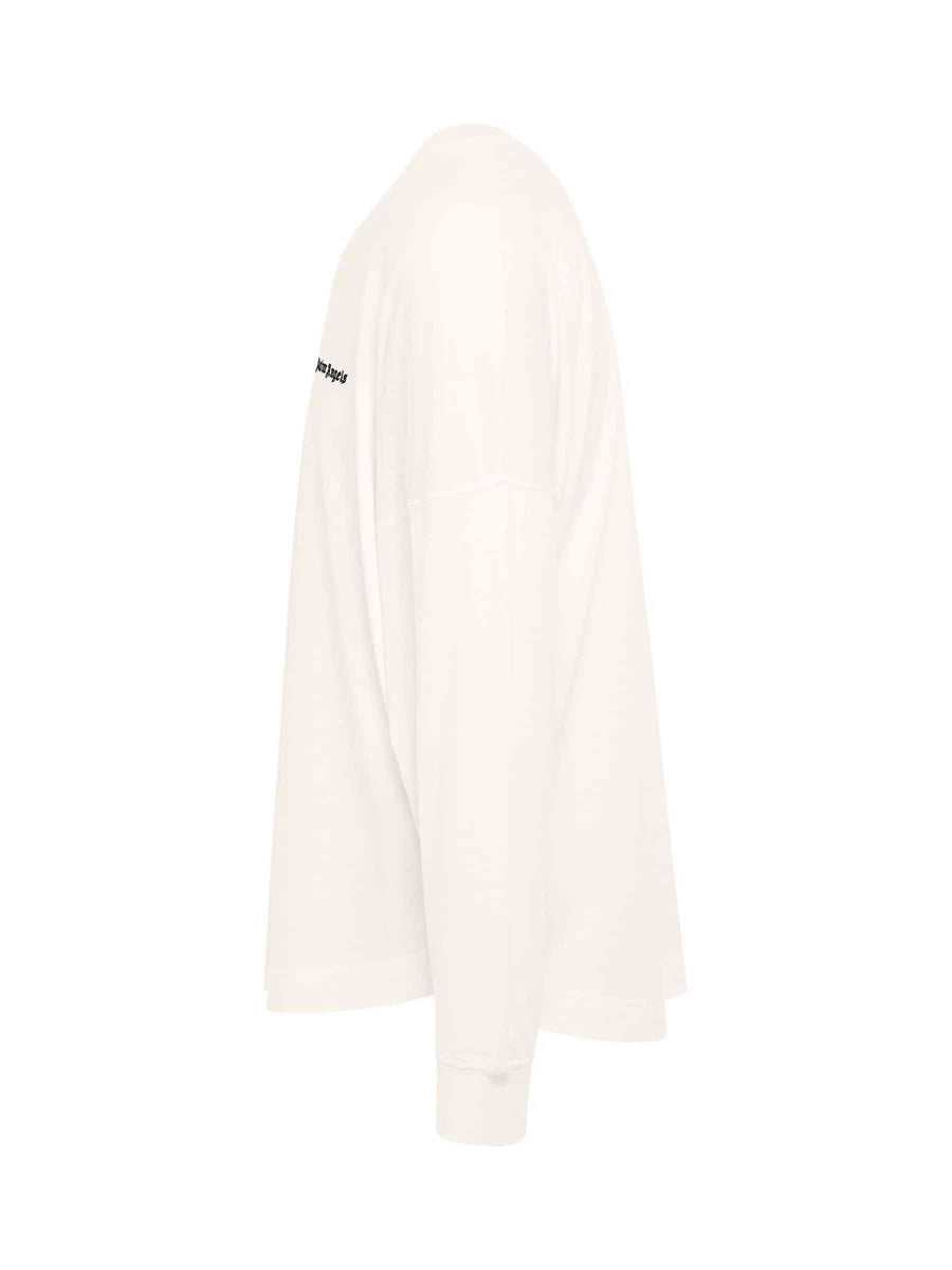 Embroidered Logo Long-sleeves T-Shirt in White