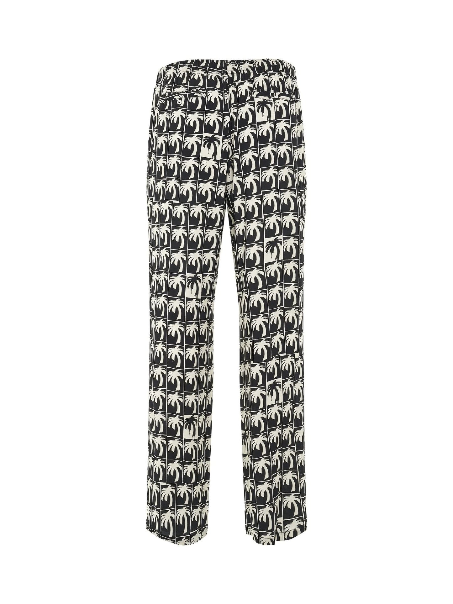 Dripping Palms Loose Pants in Black/Off White