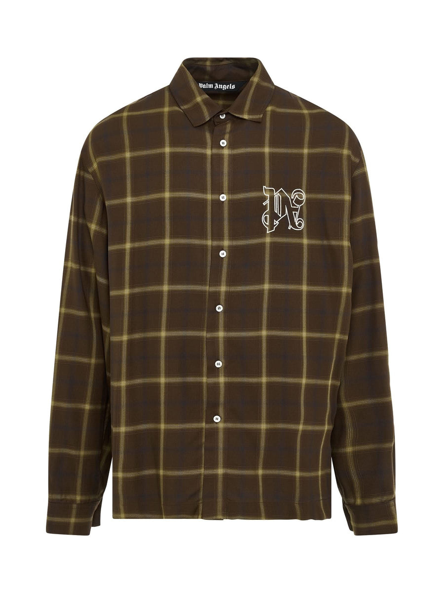 Monogram Check Shirt in Brown