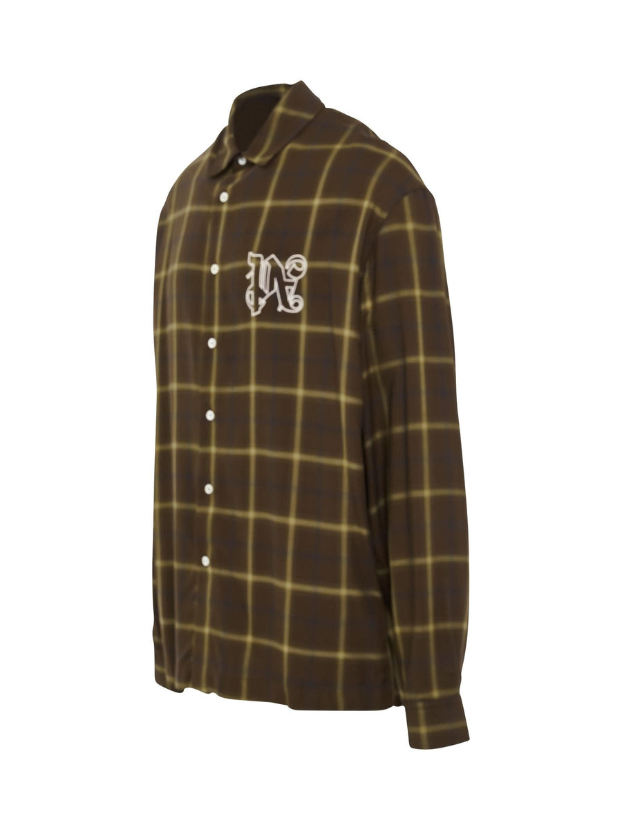 Monogram Check Shirt in Brown