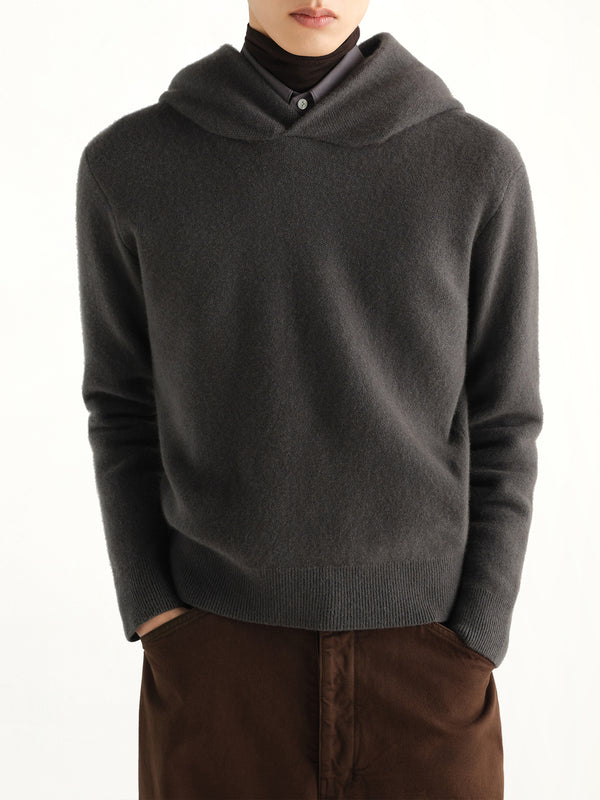 Hooded Sweater in Stone