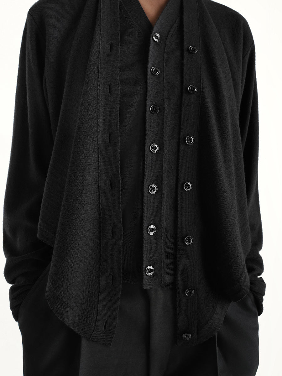 Trompe L'Oeil Cardigan in Black