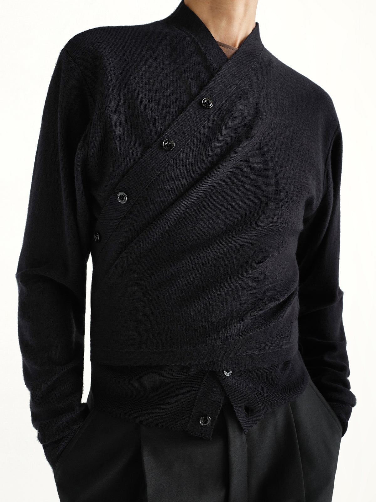 Trompe L'Oeil Cardigan in Black