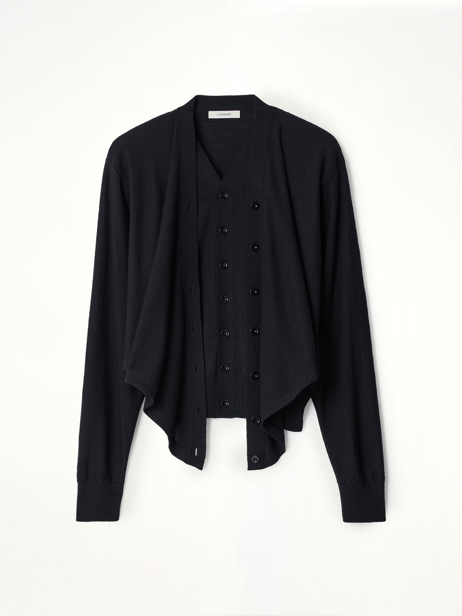 Trompe L'Oeil Cardigan in Black