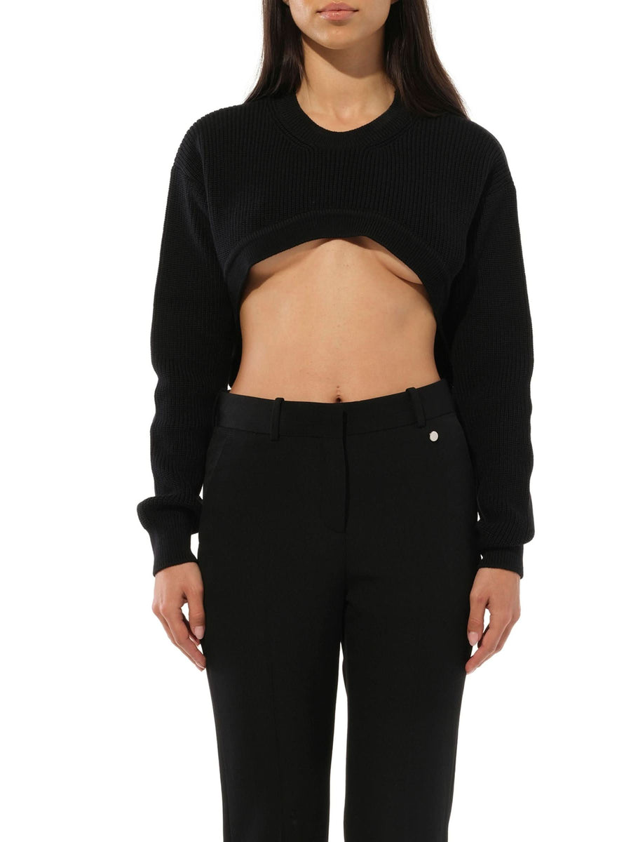 Podium Long Sleeve Sweater in Black