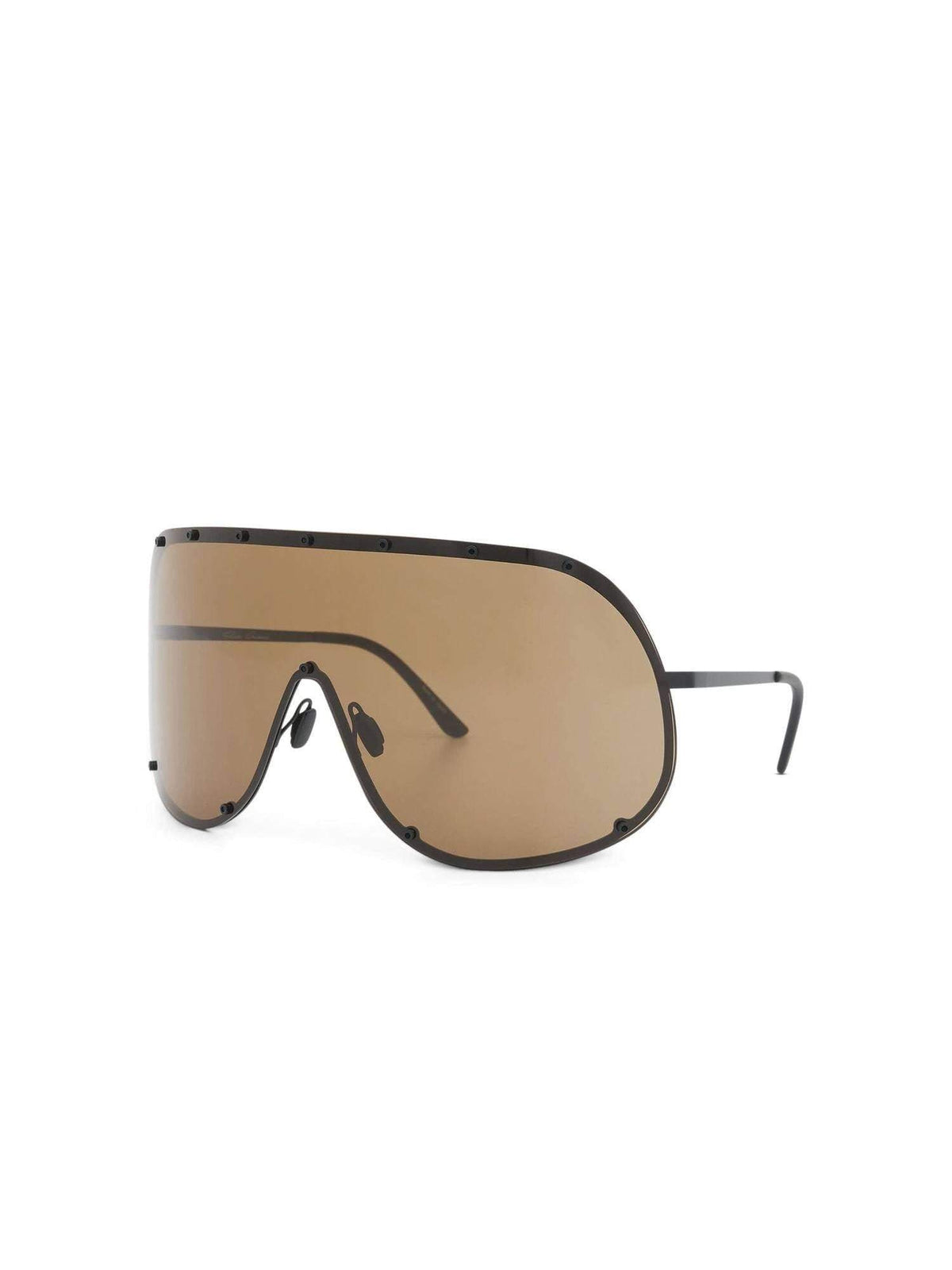 Rick Owens Oversized Shield Sunglasses in Brown
