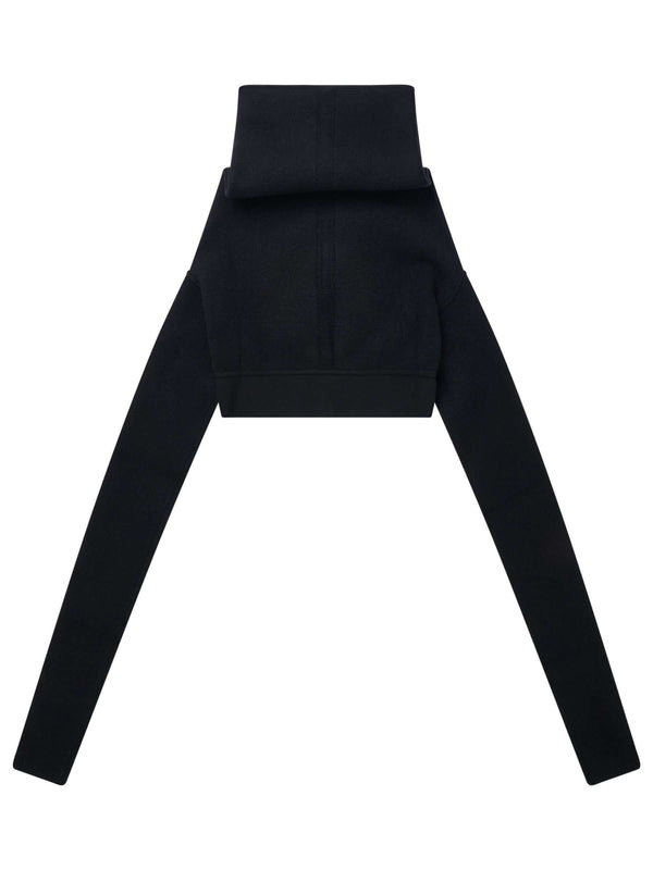Cowl Pull Knit Sweater in Black