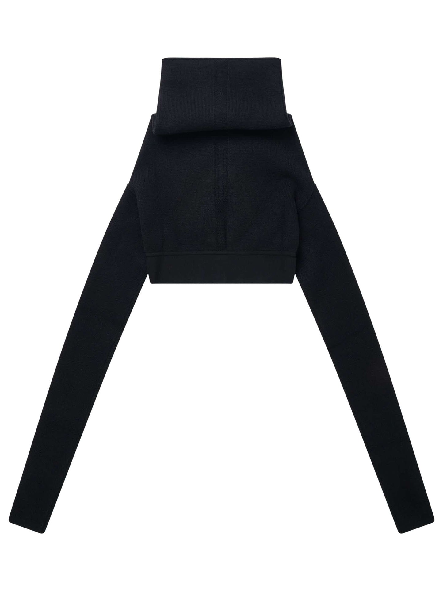 Cowl Pull Knit Sweater in Black