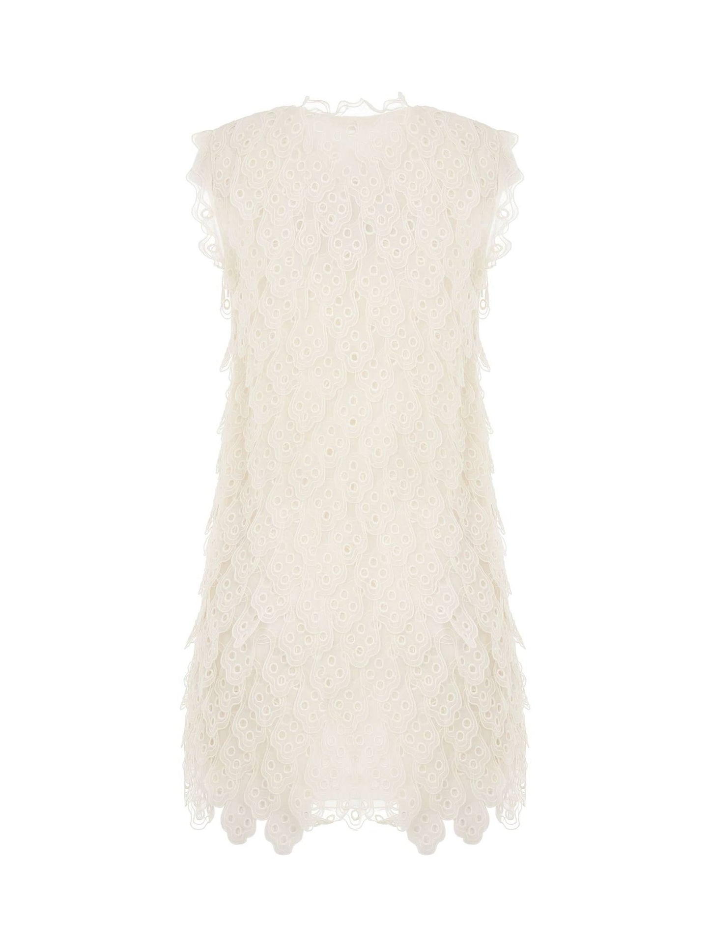 Dress in White with Black Bow