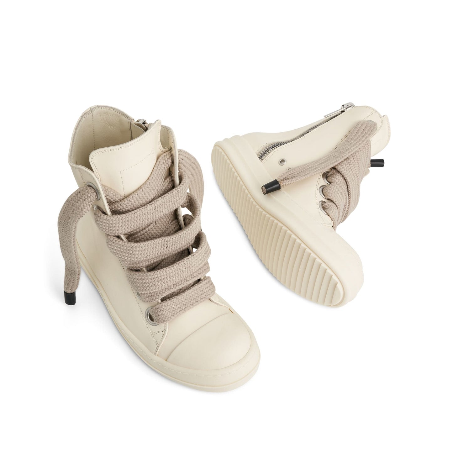 Jumbo Laced High Sneaker in Milk/Milk