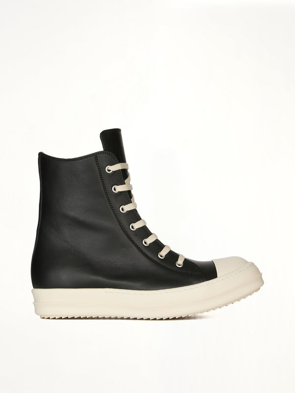 Sneaks in Black/Milk Side View | RICK OWENS