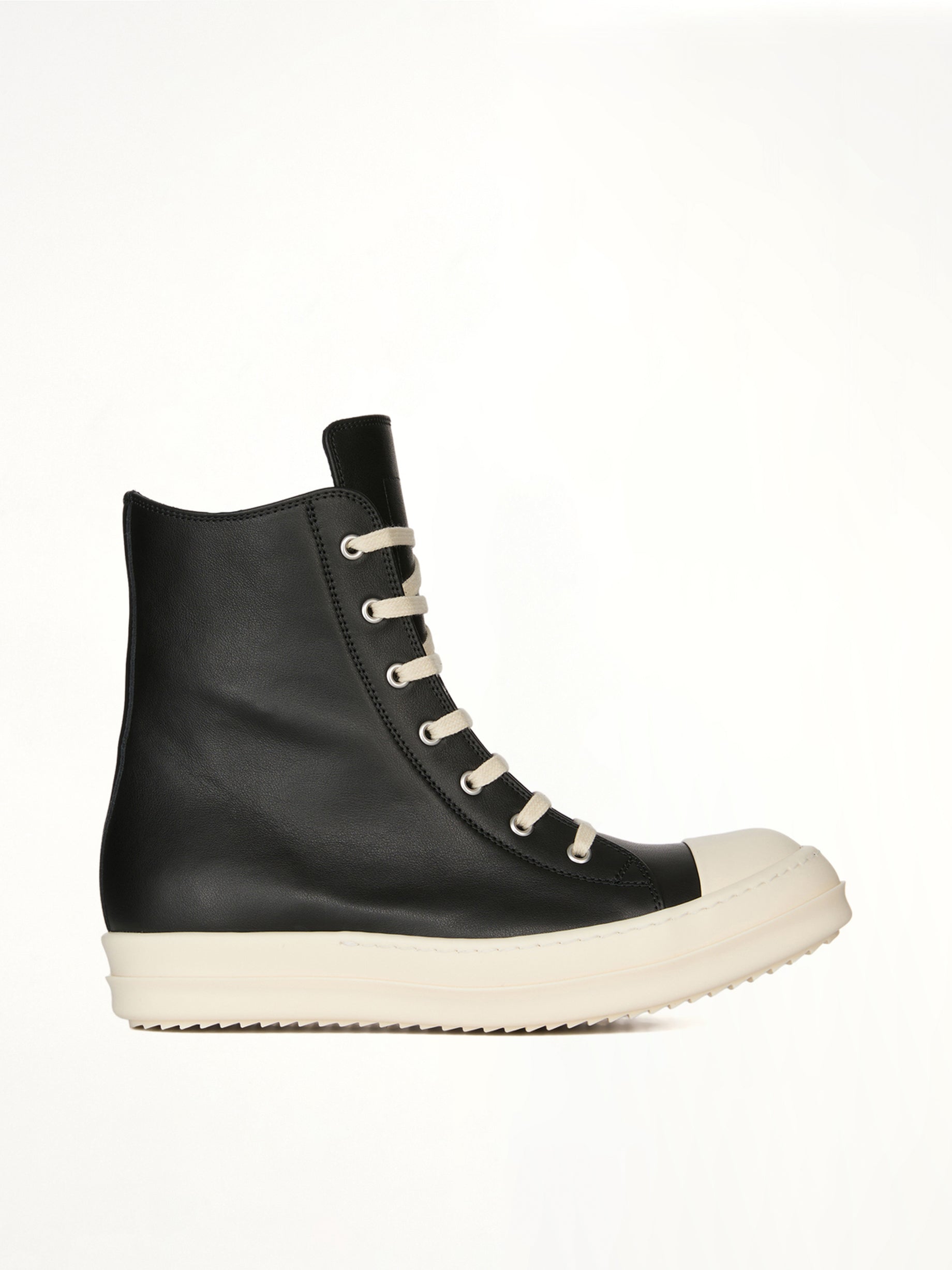 Sneaks in Black/Milk Side View | RICK OWENS
