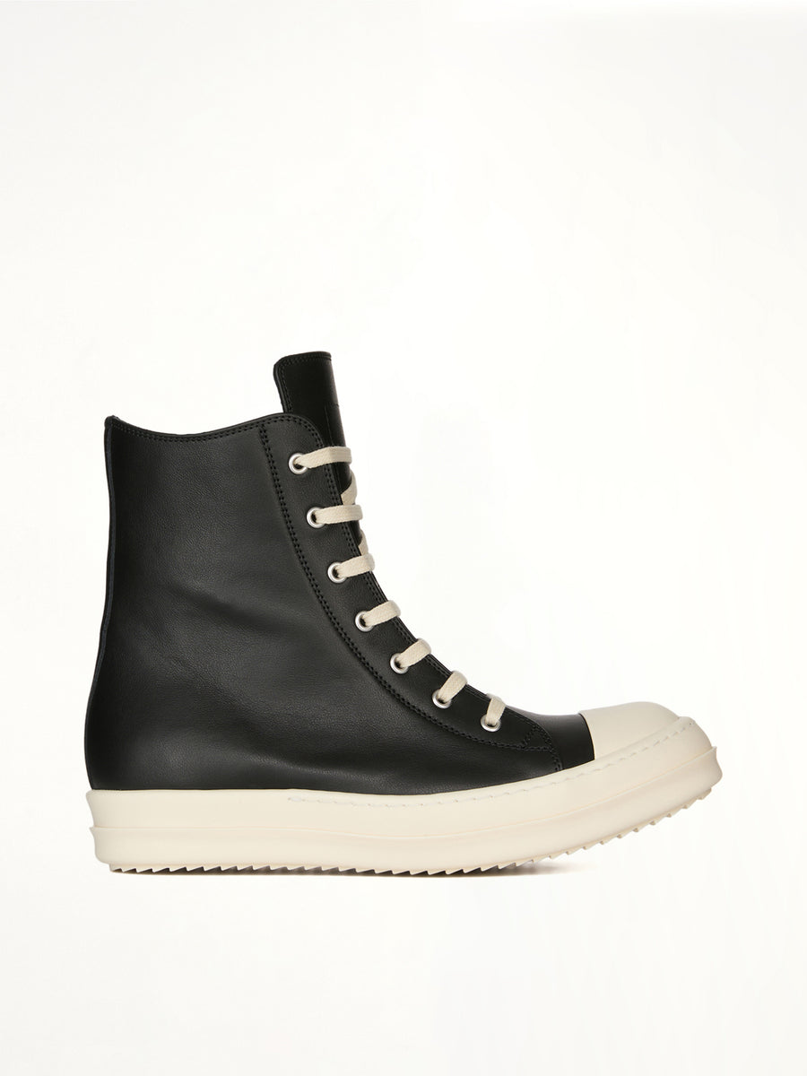 Sneaks in Black/Milk Side View | RICK OWENS