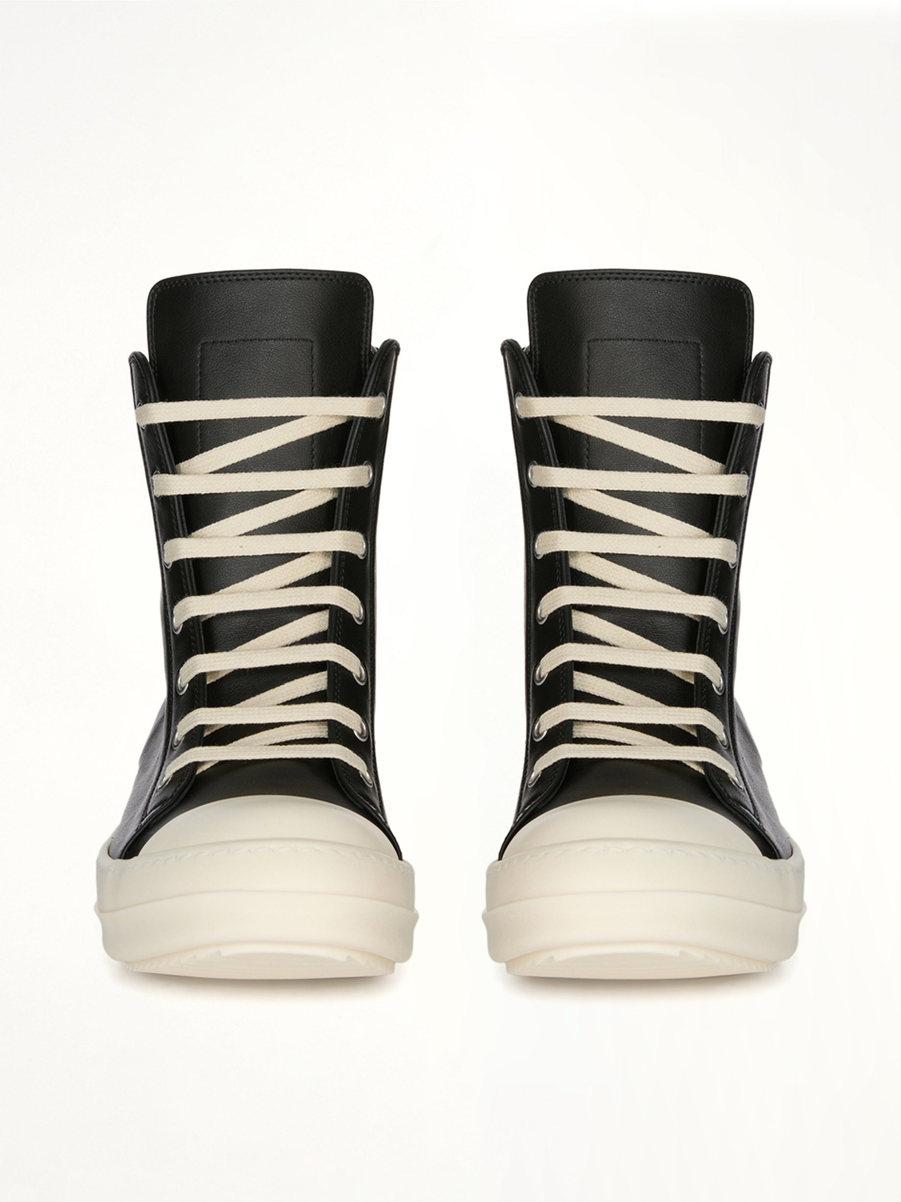 Sneaks in Black/Milk Front View | RICK OWENS