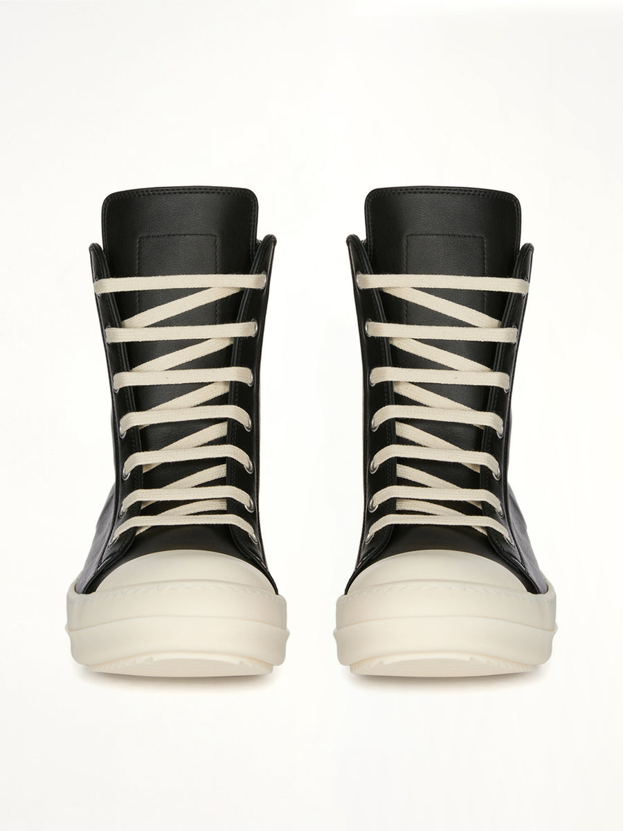 Sneaks in Black/Milk Front View | RICK OWENS
