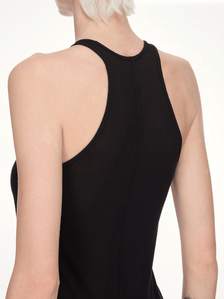 Basic Rib Tank Top in Black
