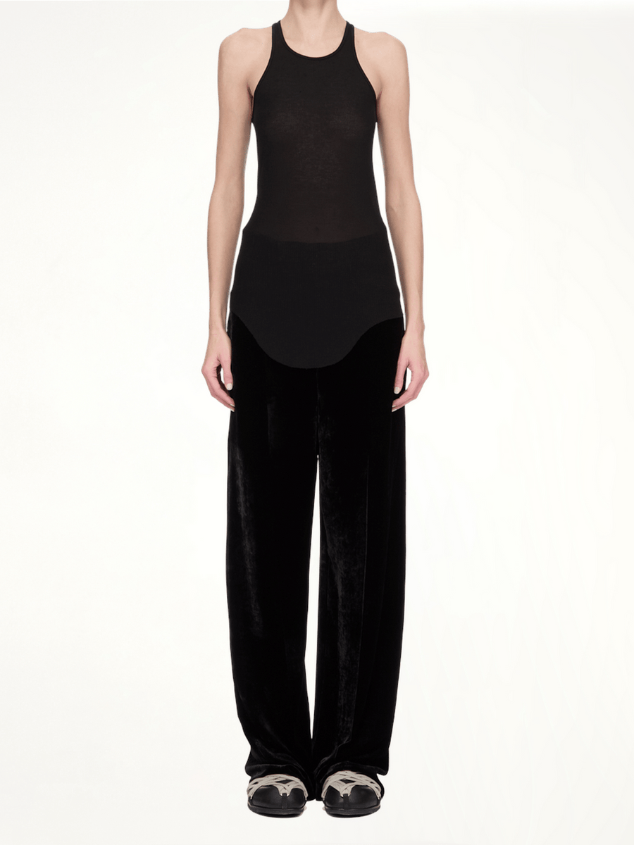 Basic Rib Tank Top in Black