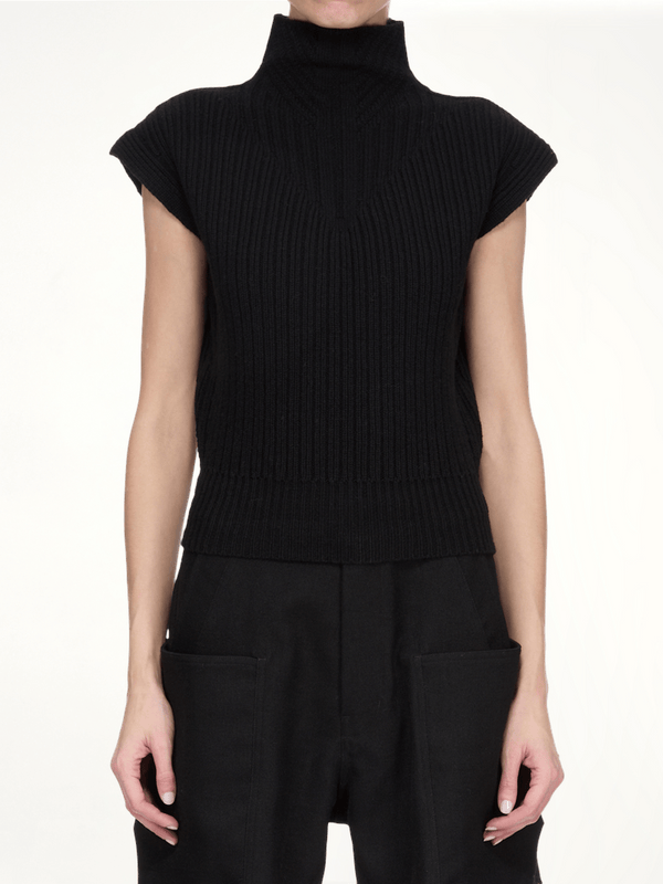 SL Turtle Cable Sweater in Black