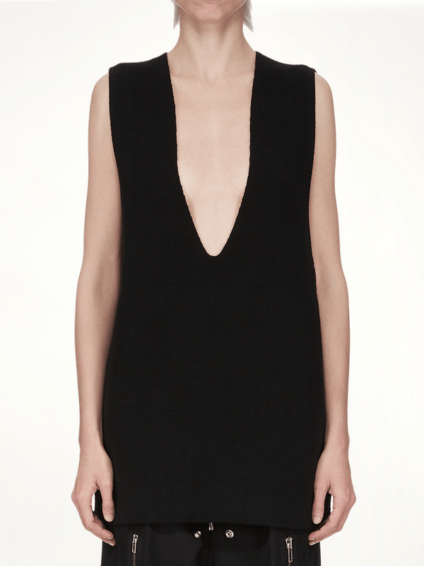 V Tank Sweater in Black