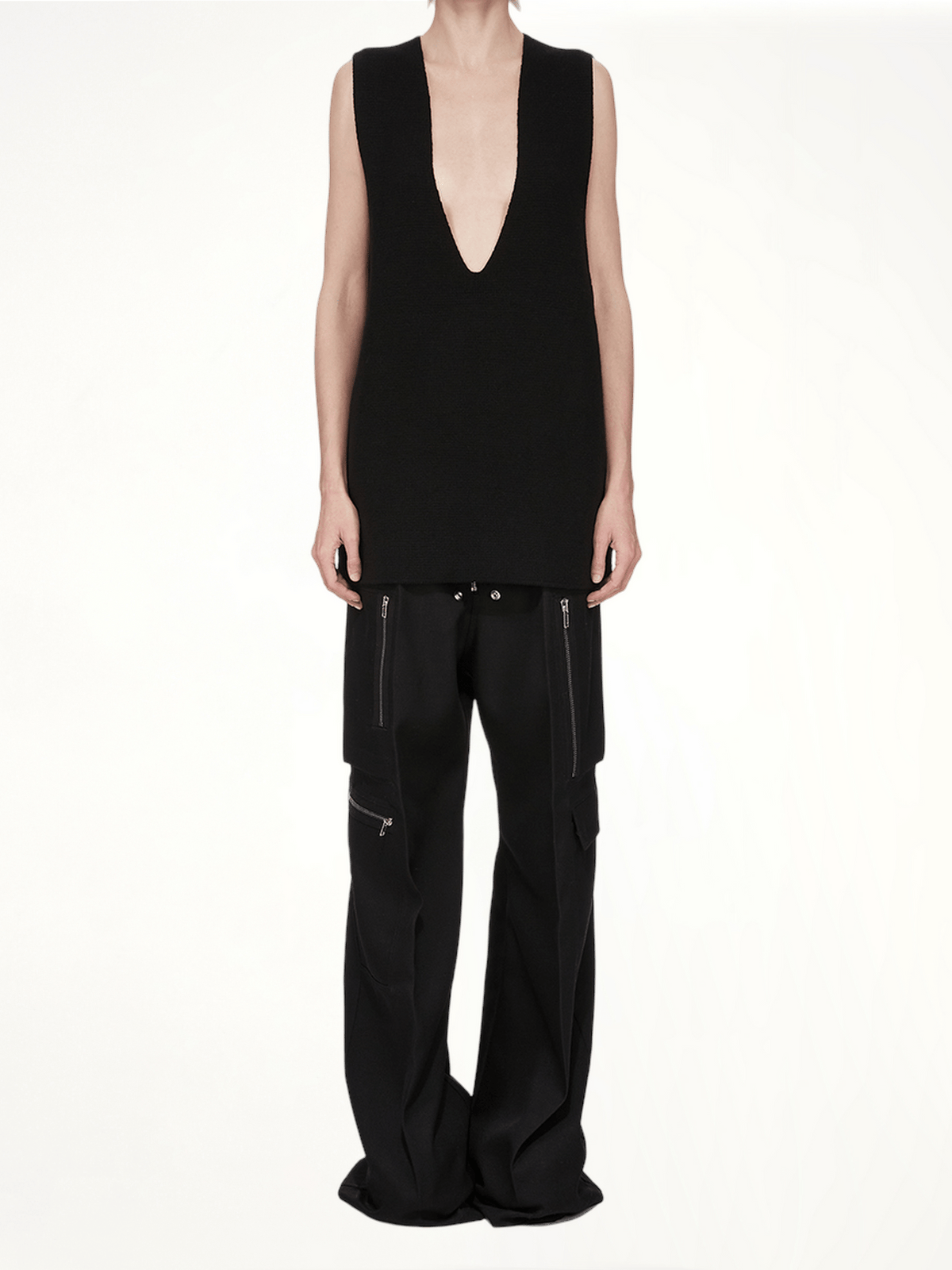 V Tank Sweater in Black