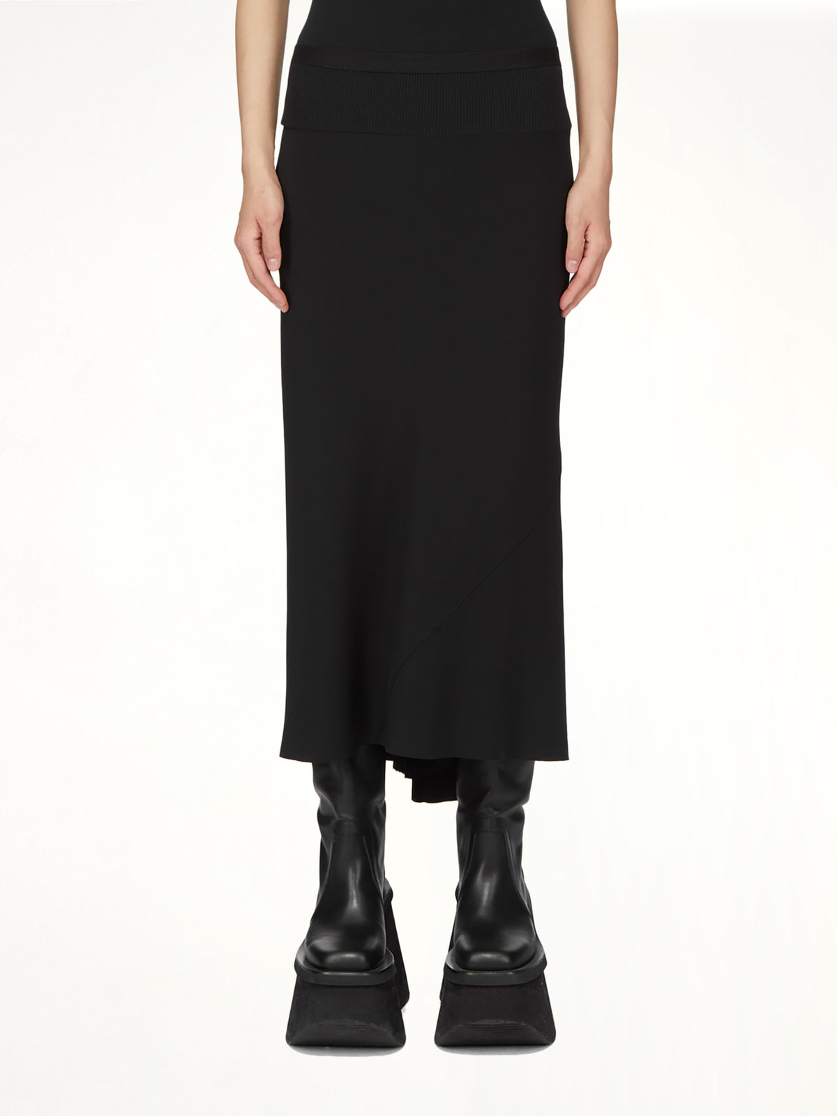 A Line Bias Skirt in Black