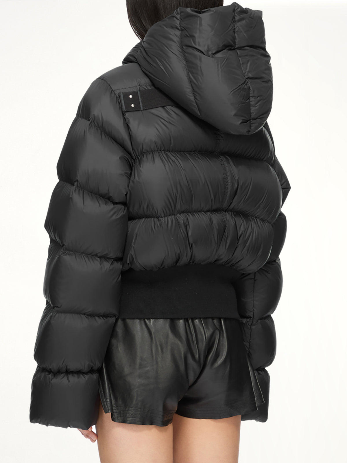 Cinched Hooded Jacket in Black