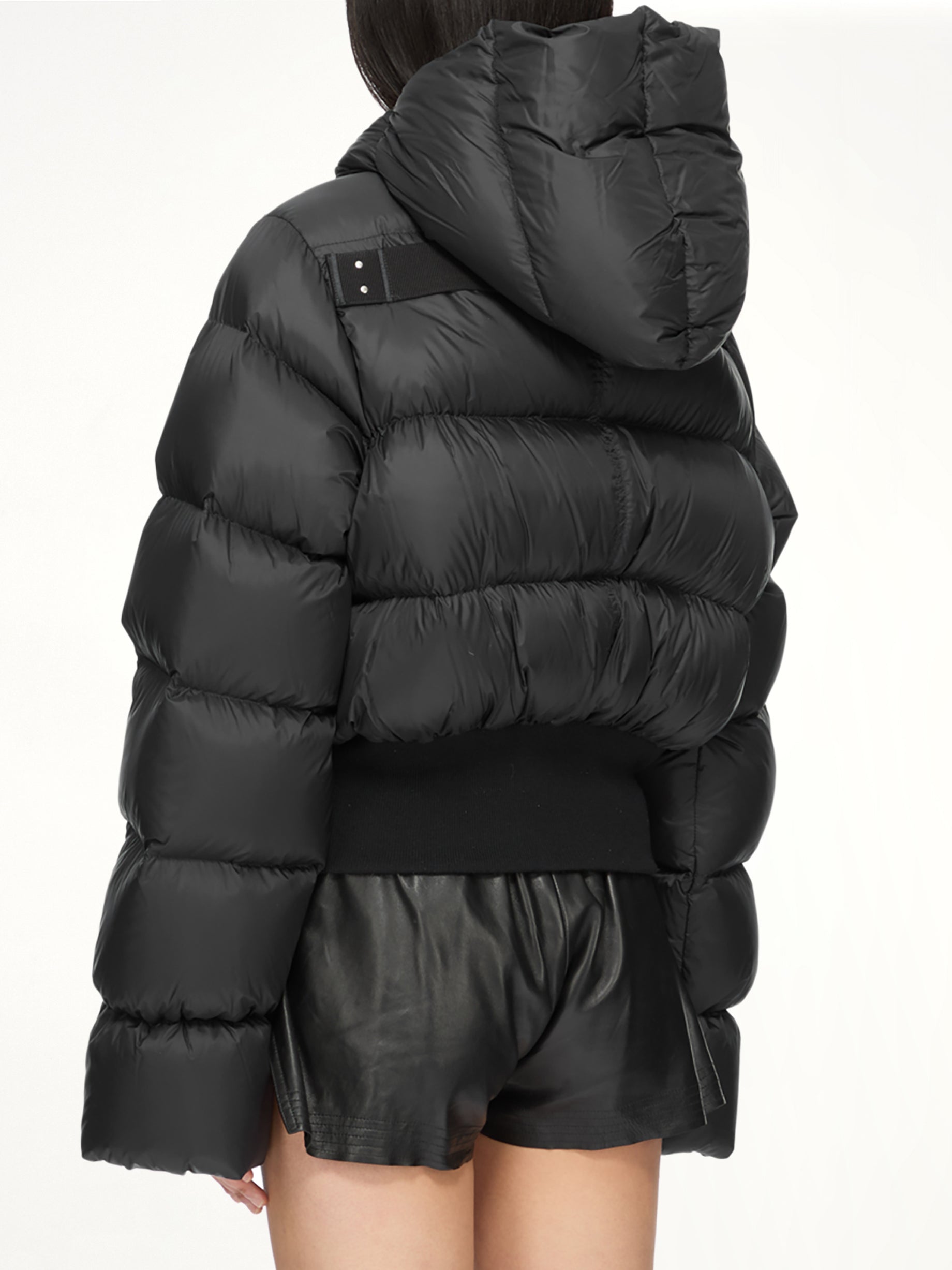 Cinched Hooded Jacket in Black