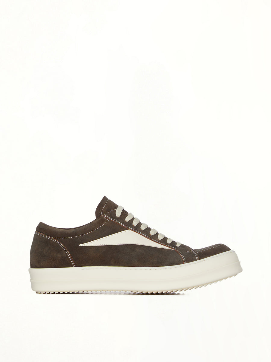 Vintage Sneaks in Indigo/Milk/Milk Side View | RICK OWENS