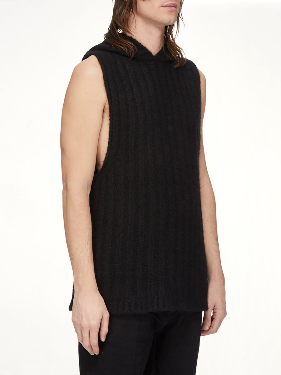 Tower Hooded Tank in Black