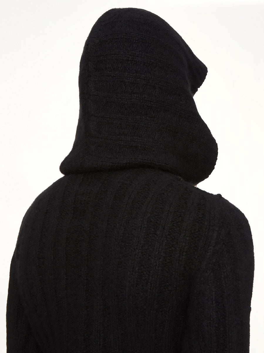 Tower Cropped Hooded Pull in Black