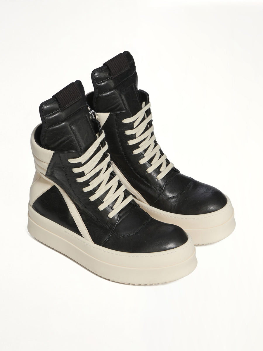 Mega Bumper Geobasket in Black/Milk Top View | RICK OWENS