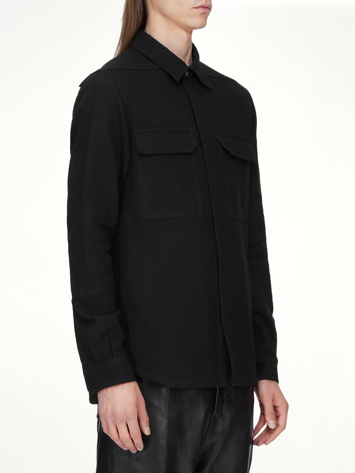 Warm Flannel Outershirt in Black