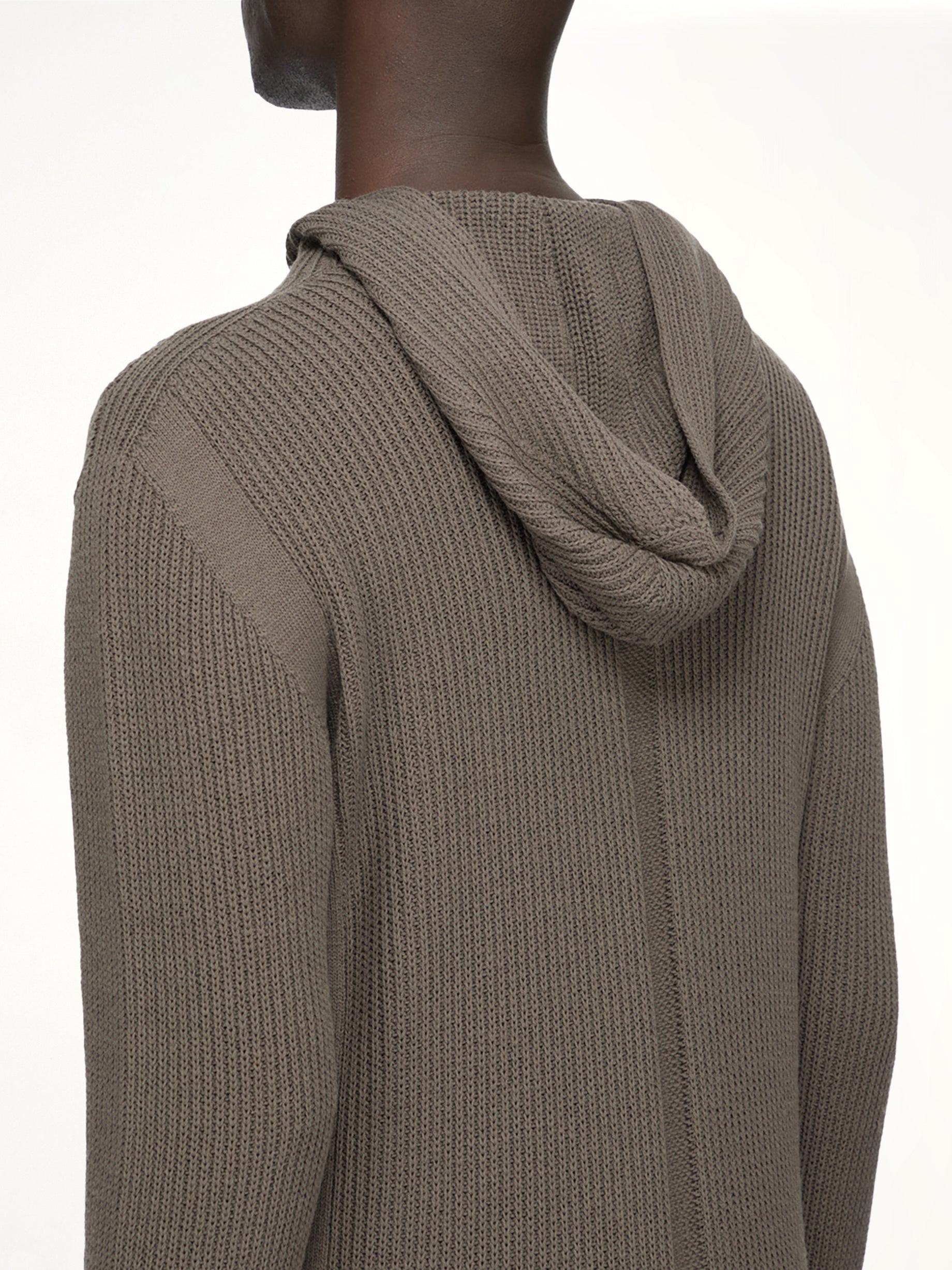 Heavy Wool Zipped Hoodie in Dark Dust