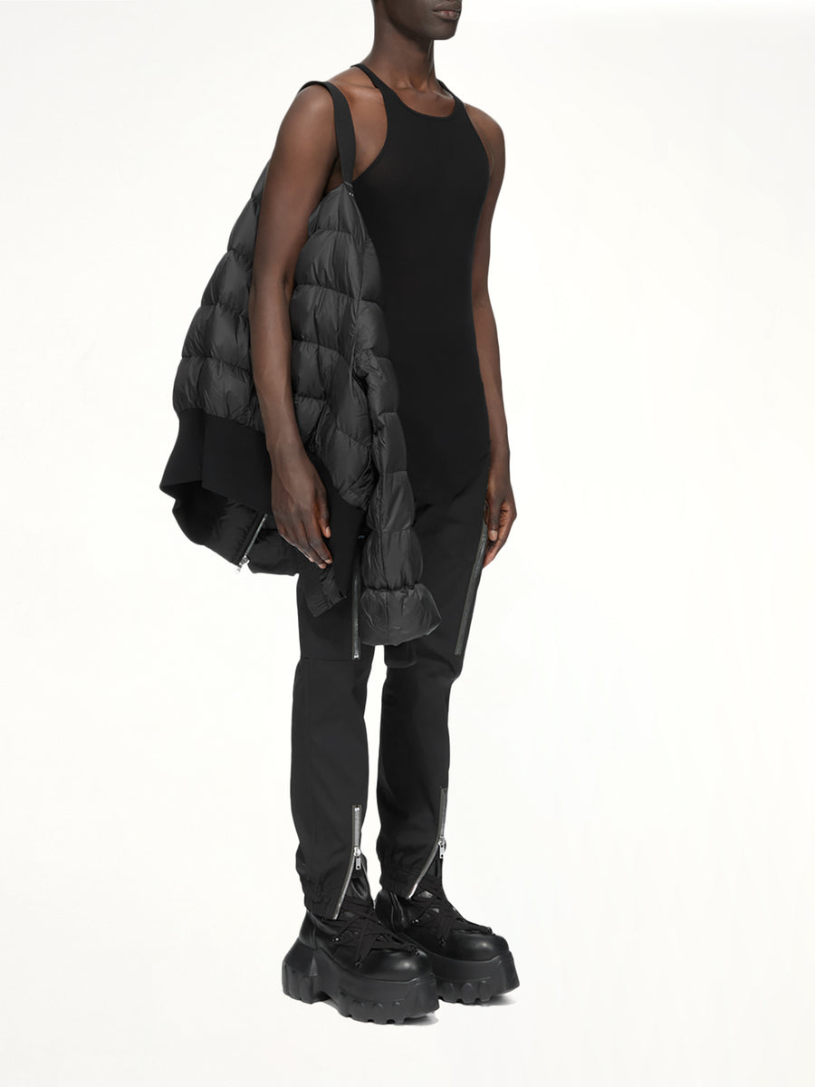 Nylon Duvet Hooded Jacket in Black