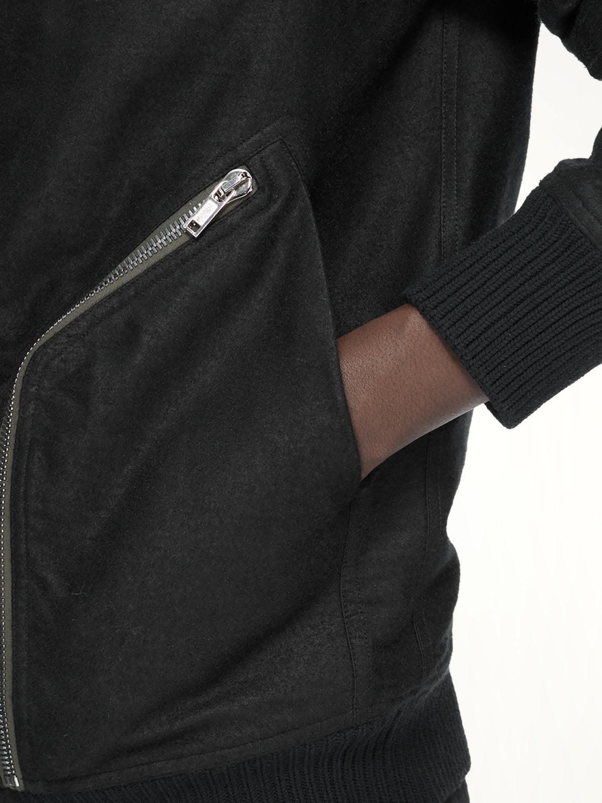 Moleskin Heizer Flight Jacket in Black
