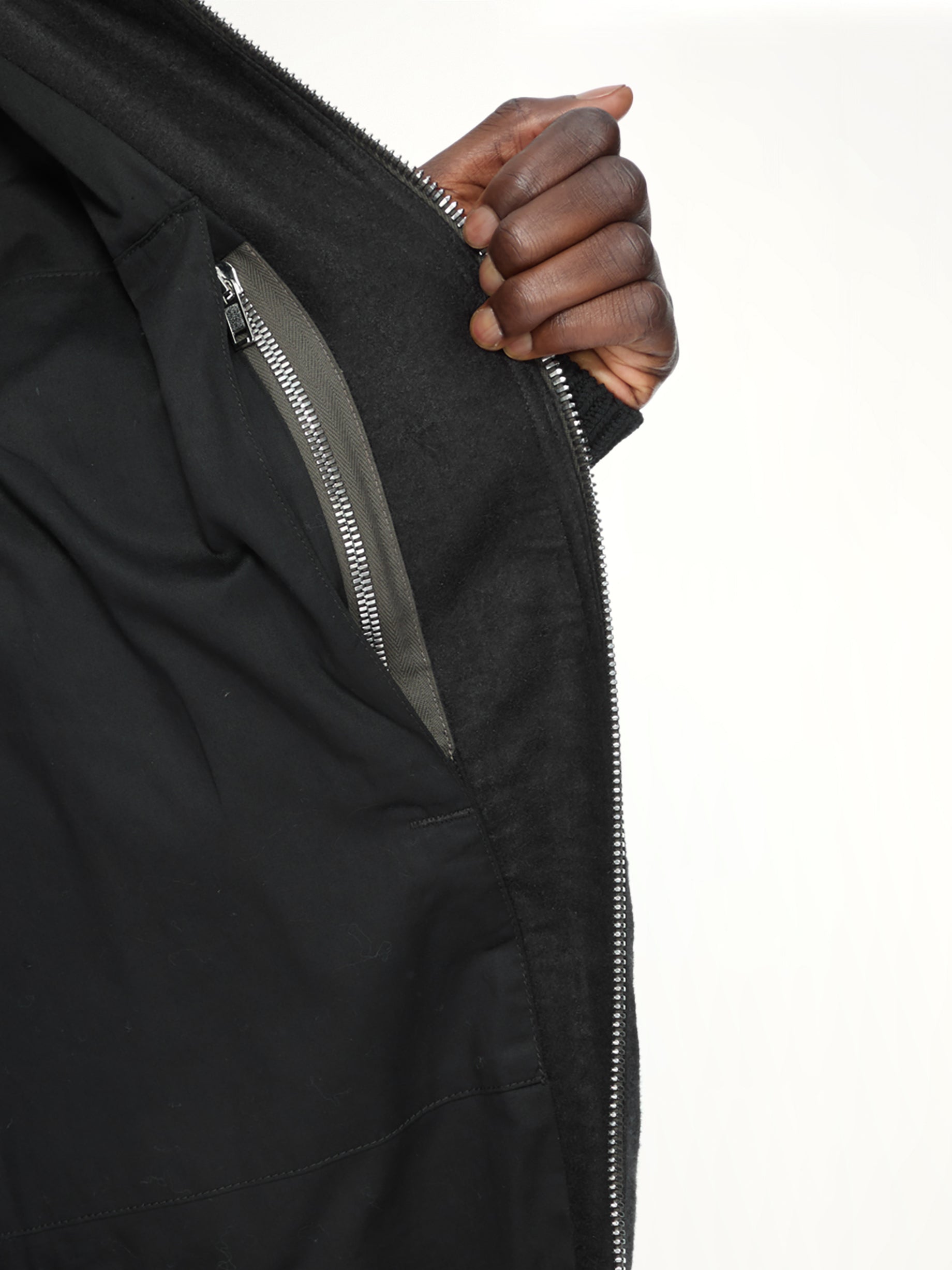 Moleskin Heizer Flight Jacket in Black