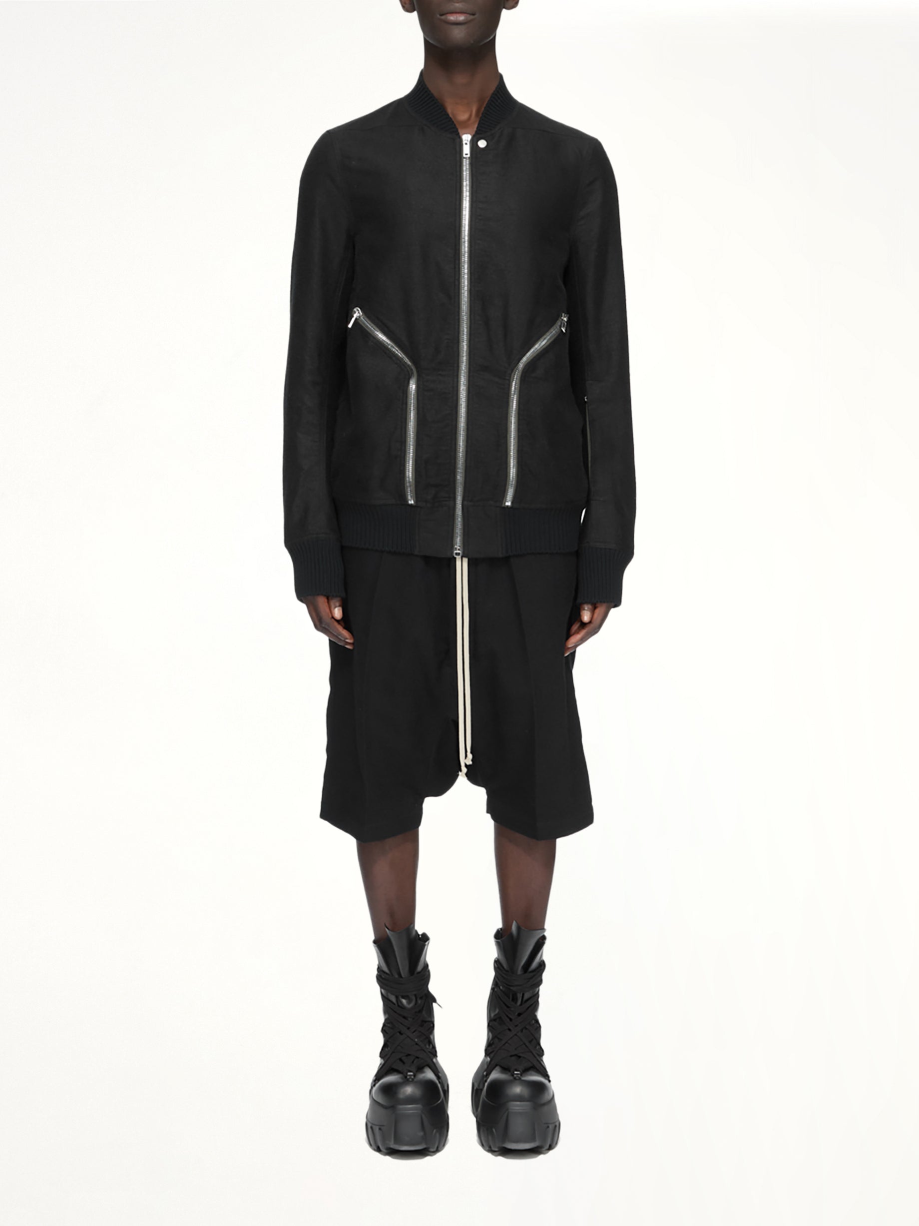 Moleskin Heizer Flight Jacket in Black