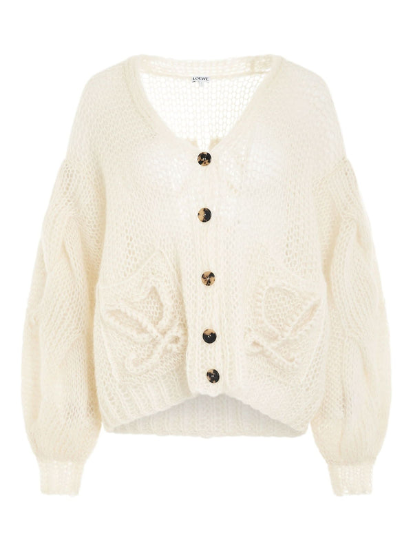 Loewe Anagram Cardigan in Ecru