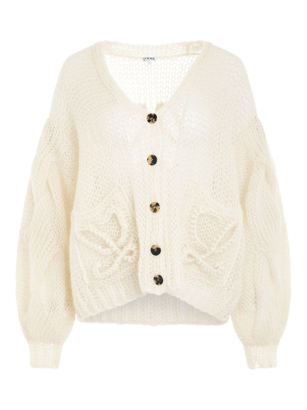 Loewe Anagram Cardigan in Ecru