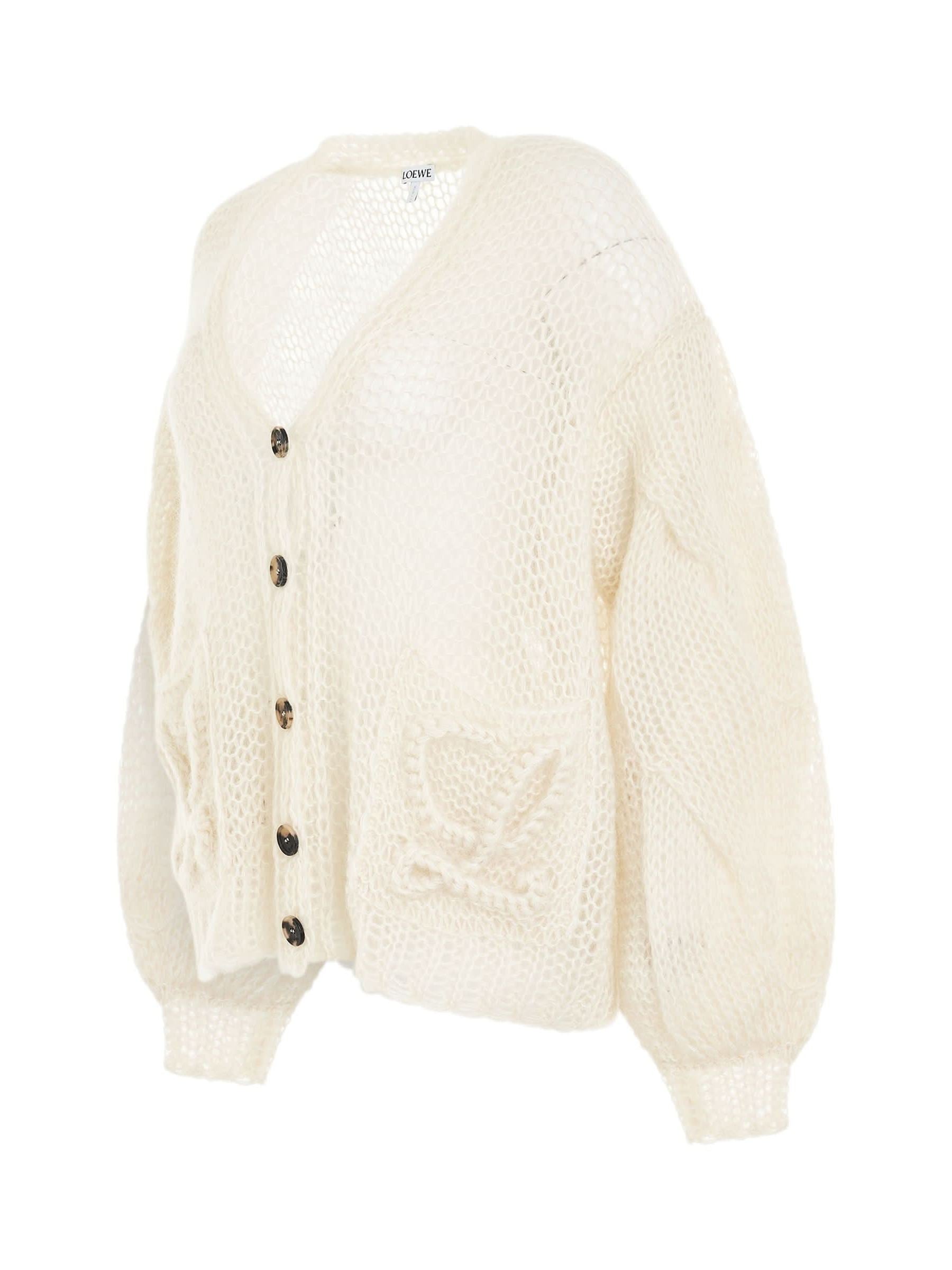 Loewe Anagram Cardigan in Ecru