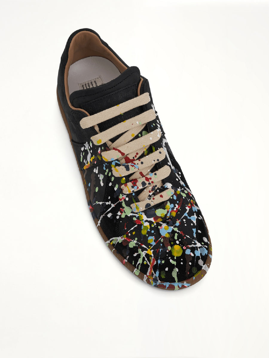 Replica Paint Splatter Sneaker in Black