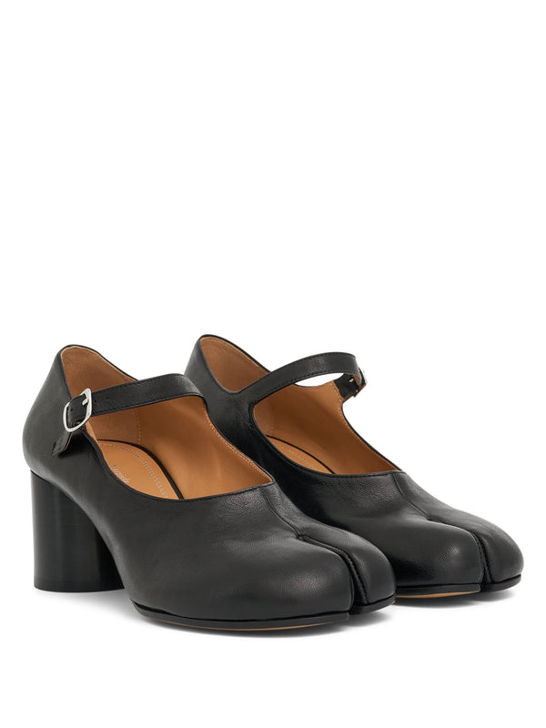 Tabi Mary Janes Heels in Black Front View | MAISON MARGIELA