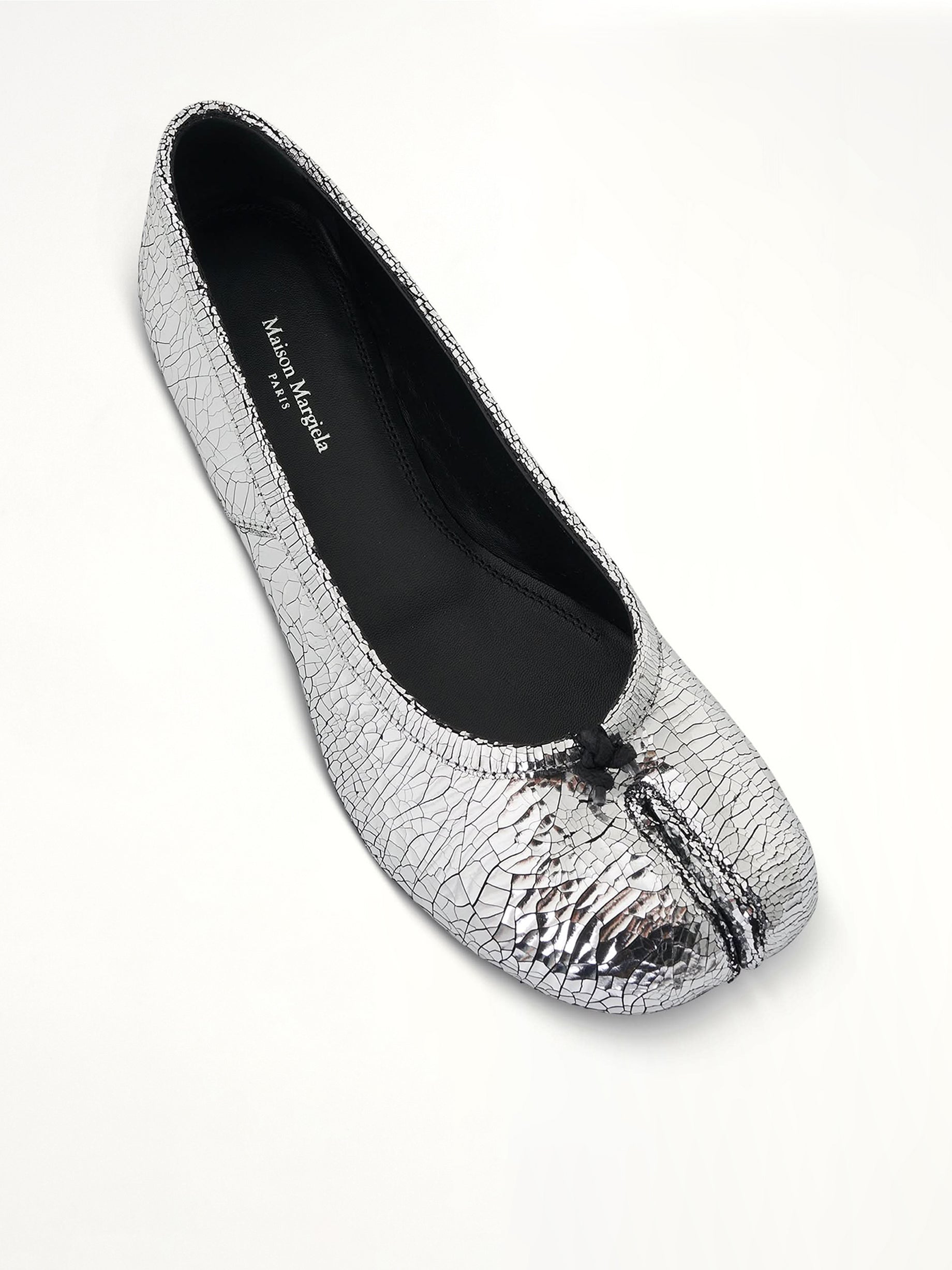 Tabi Mirror Ballerina Shoes in Silver